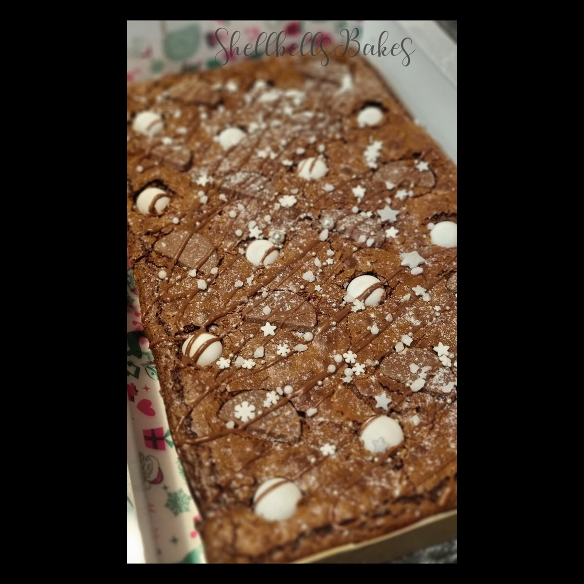 🎄 Decorated Brownie Slabs – Christmas Pre-Order